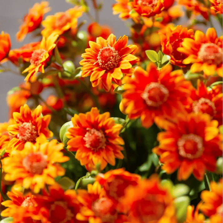 đ„ Konstgjorda utomhusblommor i form av krysantemum â UV-bestĂ€ndiga, vattentĂ€ta, vindtĂ€ta
