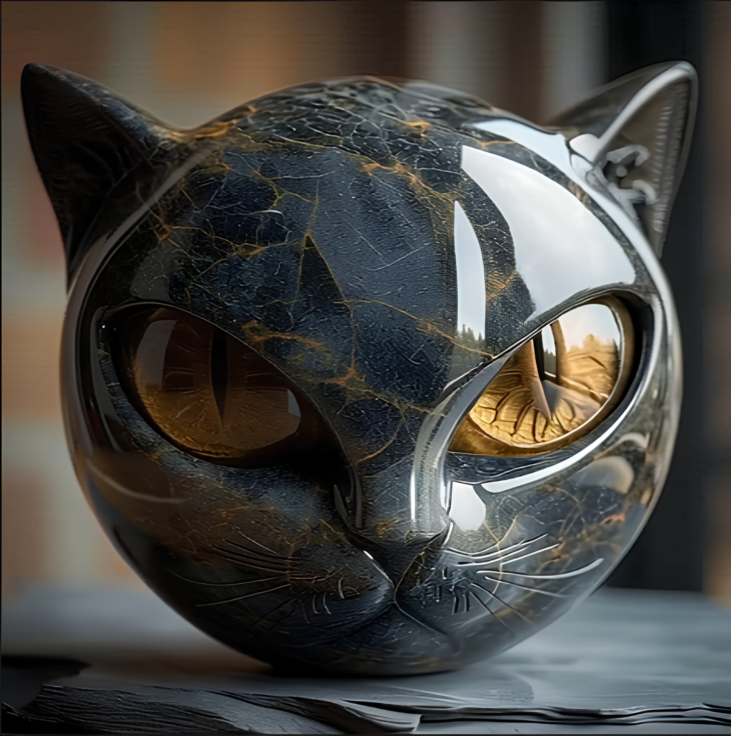 đ„SISTA DAGENS 50% RABATT - StĂ„tlig bostadsaccent och raffinerat presentmĂ€sterverk - skulptur av svart katt