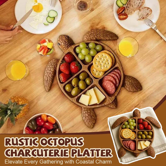 Rustik bläckfisk-charkbricka