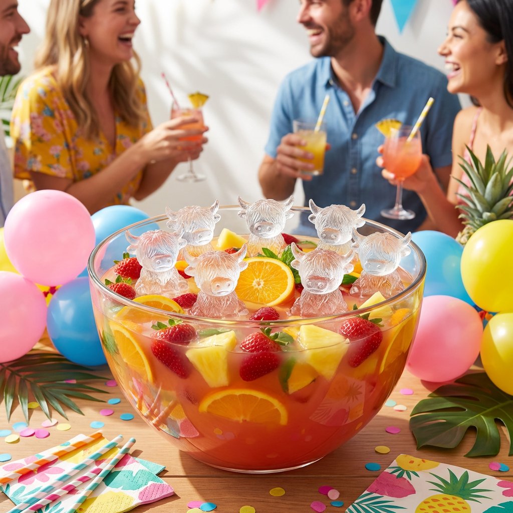 🐮 Mini-Eiswürfelform „Hochlandkuh“ – Niedliche 3D-Eiswürfel für Getränke, Partys und Geschenke