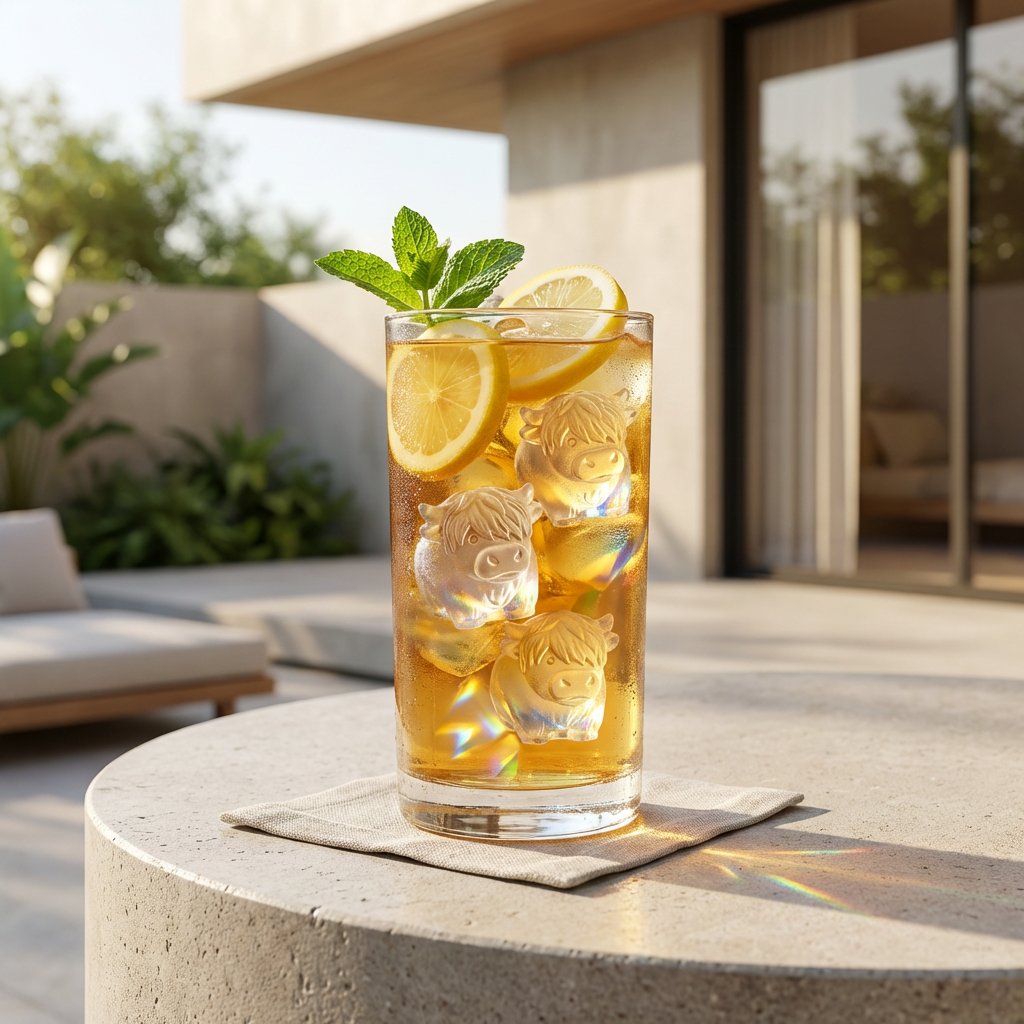 🐮 Mini-Eiswürfelform „Hochlandkuh“ – Niedliche 3D-Eiswürfel für Getränke, Partys und Geschenke